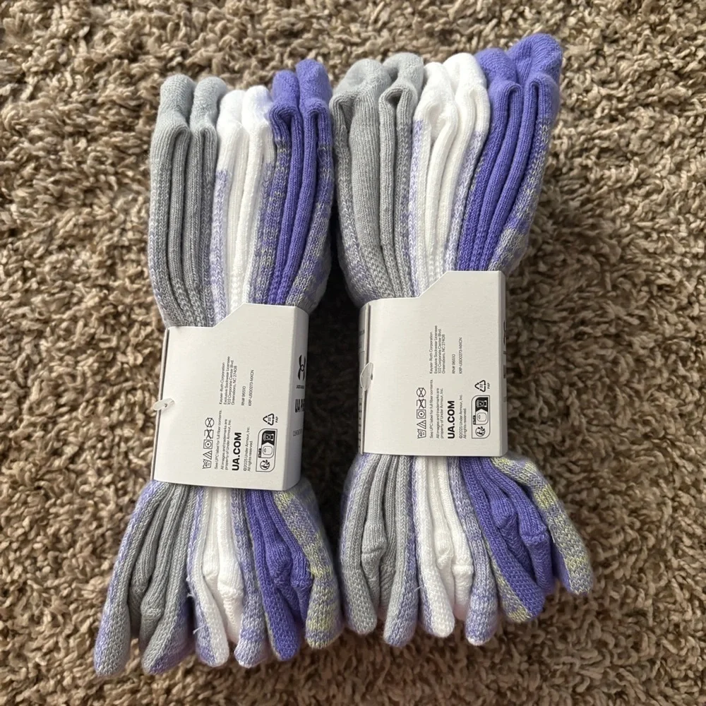 Under Armour UA Phenom Crew Socks - Lavender and Lime